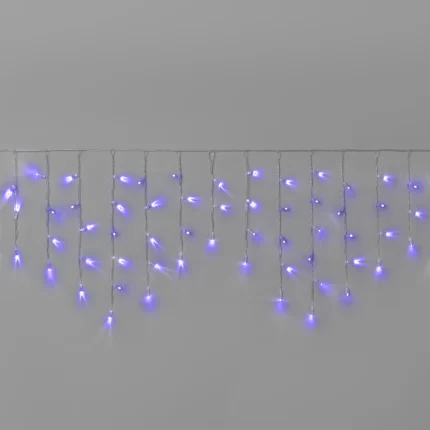 Гирлянда Бахрома 3×0,6 м Фиолетовая Статика, 108 LED, Прозрачный ПВХ, IP65, INOX