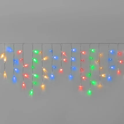 Гирлянда Бахрома 3×0,6 м Мульти Статика, 108 LED, Прозрачный ПВХ, IP65, INOX