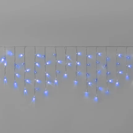 Гирлянда Бахрома 3×0,6 м Синяя Статика, 108 LED, Прозрачный ПВХ, IP65, INOX
