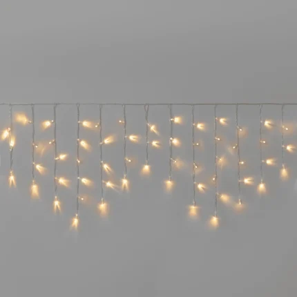 Гирлянда Бахрома 3×0,6 м Тепло-белый Статика, 108 LED, Прозрачный ПВХ, IP65, INOX