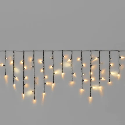 Гирлянда Бахрома 3 м Тепло-белый с Мерцанием, 108 LED, Каучук, IP65, INOX