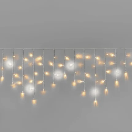 Гирлянда Бахрома 3 м Тёпло-белый с Мерцанием, 108 LED, Белый Каучук, IP65, INOX