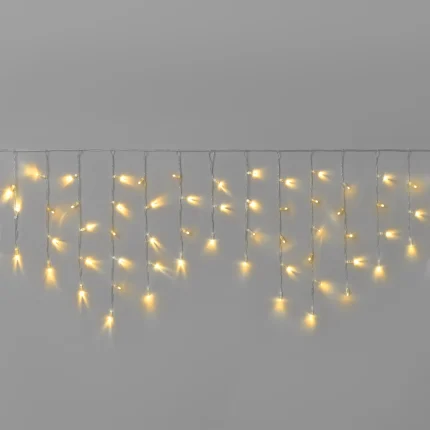 Гирлянда Бахрома 3×0,6 м Жёлтая Статика, 108 LED, Прозрачный ПВХ, IP65, INOX