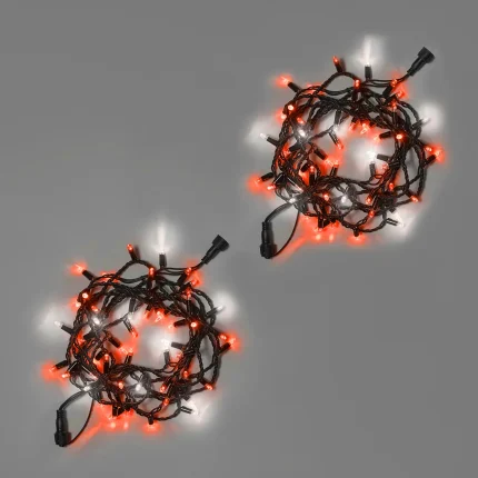 Гирлянда Нить 10 м (5+5) Красная с Мерцанием, 100 LED, Чёрный Каучук, IP65, INOX