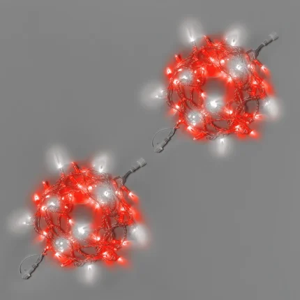 Гирлянда Нить 10 м (5+5) Красная с Мерцанием, 100 LED, Прозрачный ПВХ, IP65, INOX