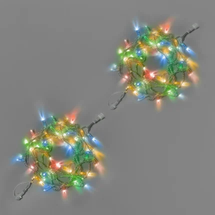 Гирлянда Нить 10 м (5+5) Мультиколор Статика, 100 LED, Прозрачный ПВХ, IP65, INOX