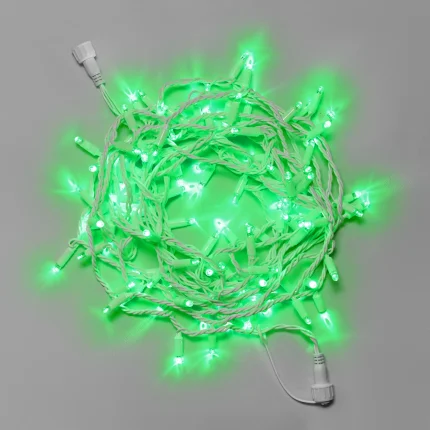 Гирлянда Нить 10 м Зелёная Статика, 100 LED, Белый Каучук, IP65, INOX