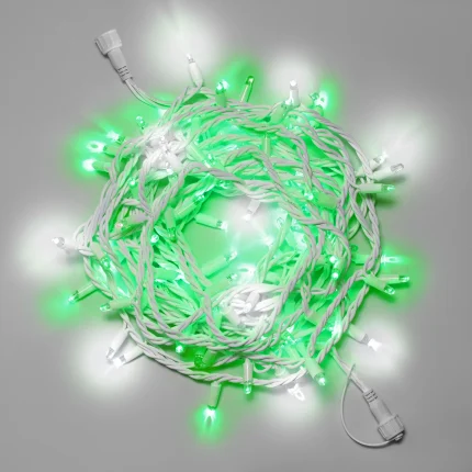 Гирлянда Нить 10 м Зелёная с Мерцанием, Белый Каучук, IP65, 24 В, INOX