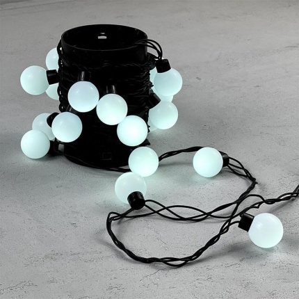 Гирлянда Шарики 5 м Белая Статика, 20 LED, IP65, LTC