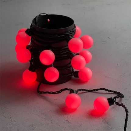 Гирлянда Шарики 5 м Красная Статика, 20 LED, IP65, LTC