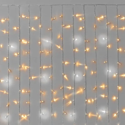 Гирлянда Занавес 2×1 м Тепло-Белый Статика, 200 LED, IP65, прозрачный провод