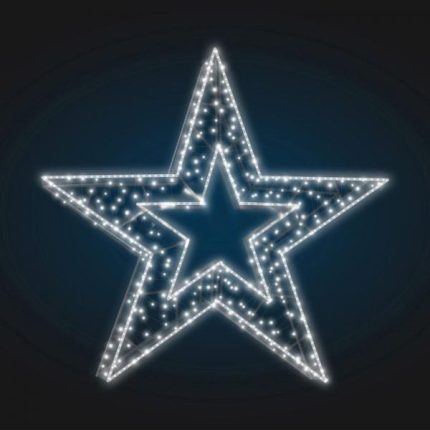 Световая объёмная фигура «Звезда», 1,5×1,5×0,4 м, IP65, холодное свечение