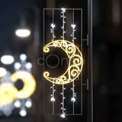 Светодиодная консоль «Золотой полумесяц», 0,88×2 м, IP65, золотое свечение