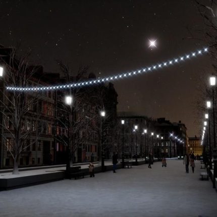 Световое украшение пешеходной зоны гирляндой «Белт-лайт», IP65, тёплый или холодный свет