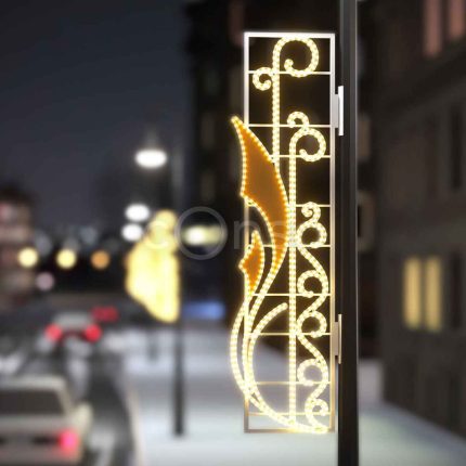 Световая консоль для новогоднего оформления столбов, 0,51×1,93 м, IP65, золотой свет