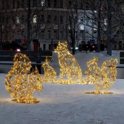 Светодиодные фигуры золотых животных, IP65, для улицы