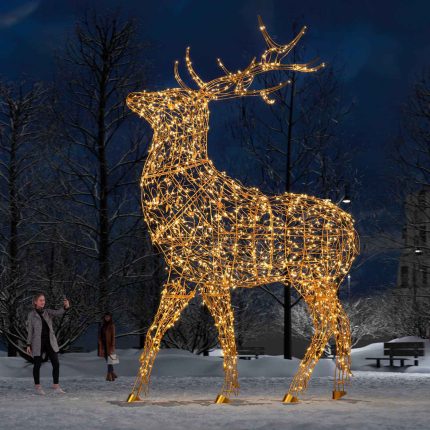 Светодиодная фигура «Рождественский олень» 5×3,3 м, IP65, золотое свечение