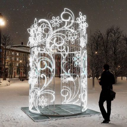 Входная группа «Новогодняя уличная фотозона» 2,09×3,19 м, IP65, холодный свет