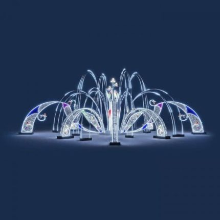 Уличный фонтан с подсветкой «Калейдоскоп», 8,76×2,95×8,76 м, IP65, холодное свечение