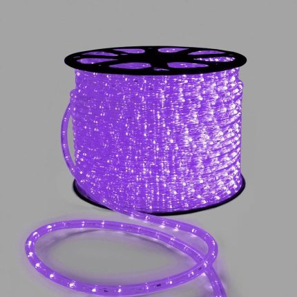 Светодиодный Дюралайт Ø13 мм, фиолетовый статика, 24 В, 36 LED/м, бухта 100 м, свечение 360°, IP65