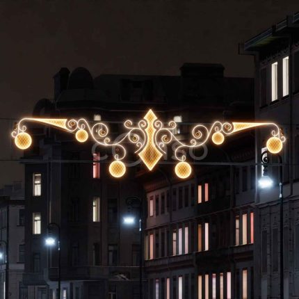 Светодиодная перетяжка из золотой коллекции Conso, 5,6×1,5 м, IP65, золотое свечение