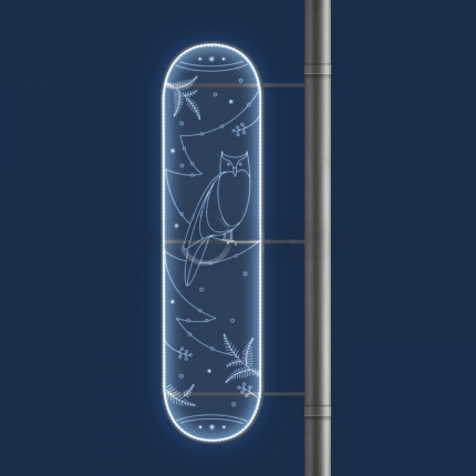 Светодиодная консоль для столбов «Сова», 0,35×1,35 м, IP65, холодное свечение