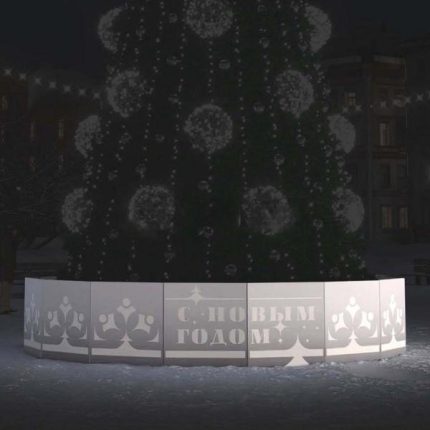 Ограждение для уличной ёлки «Серебряный Новый год», 10 м, IP65