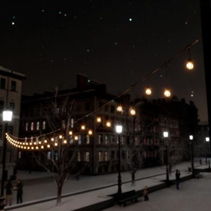 Уличная гирлянда «Ретро» над дорогой, 14,8×0,2 м, IP65, тёплый/холодный свет