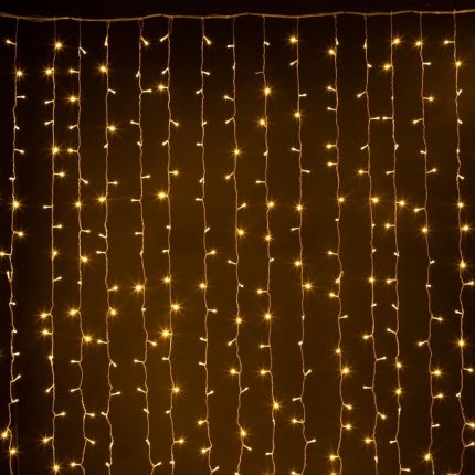 Гирлянда Занавес 2×3 м Тепло-Белый с Мерцанием, 600 LED, IP20