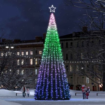 Светодинамическая уличная ель «Игра света», 10/12 м, IP65, разноцветное свечение
