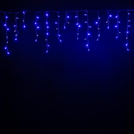 Гирлянда Бахрома 3 м Синий с Мерцанием, 120 LED, Прозрачный ПВХ, IP20