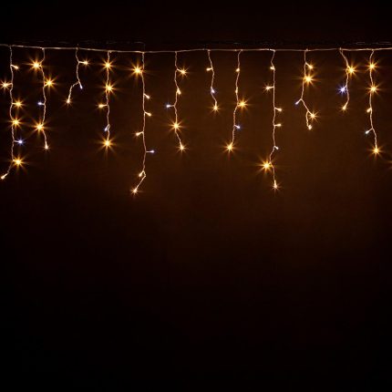 Гирлянда Бахрома 3 м Тепло-Белая с Мерцанием, 120 LED, Прозрачный ПВХ, IP20