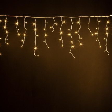 Гирлянда Бахрома 5 м Тепло-Белая Статика, 200 LED, Белый Каучук, IP44, LEON