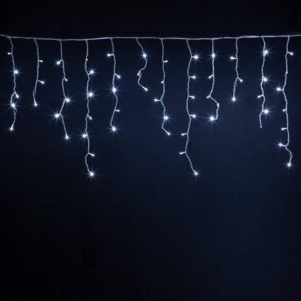 Гирлянда Бахрома 5 м Белый с мерцанием 220В, 200 LED, Провод Белый ПВХ, IP44