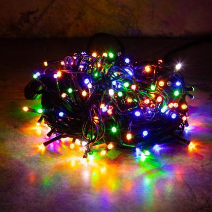 Гирлянда Клип Лайт, хамелеон – 7 цветов с динамикой 80 м, 800 LED, провод чёрный каучук, IP55