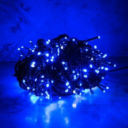 Гирлянда Клип Лайт, синий с мерцанием 80 м, 800 LED, провод чёрный каучук, IP55
