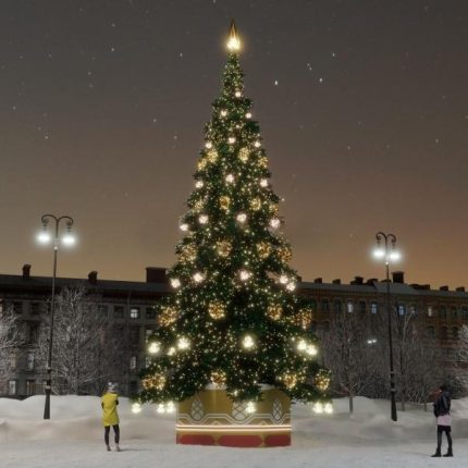 Ствольная таёжная ель «Лесная сказка», 16 м, IP65, тёплый свет