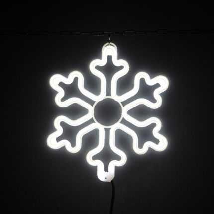 Светодиодная снежинка из неона, 7×15 мм, 30 см, IP44, белый свет