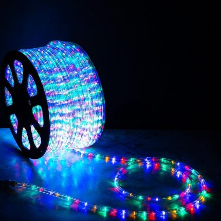 Светодиодный Дюралайт Ø13 мм, мульти с мерцанием, 220 В, 36 LED/м, бухта 100 м, свечение 360°, IP65