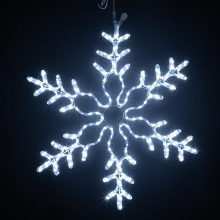 Светодиодная снежинка из дюралайта, Ø80 см, IP44, белая, статичное свечение