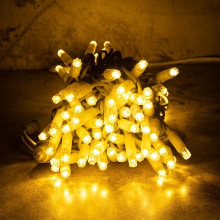 Гирлянда Нить 10 м Тепло-Белая Статика, 100 LED, Белый Каучук, IP65, LEON