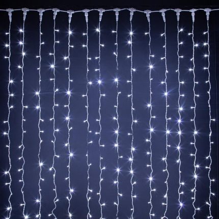Гирлянда Занавес 2x6 м, Белый Статика, 220В, 1020 LED, IP44, OPTIMA-PRO