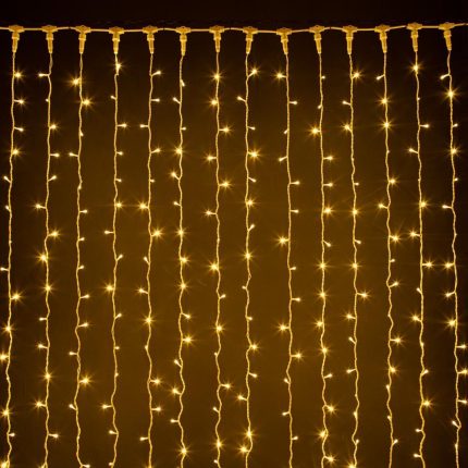 Гирлянда-занавес 2×9 м, Тепло-Белый Статика, 1530 LED, белый каучук, IP44, 220 В