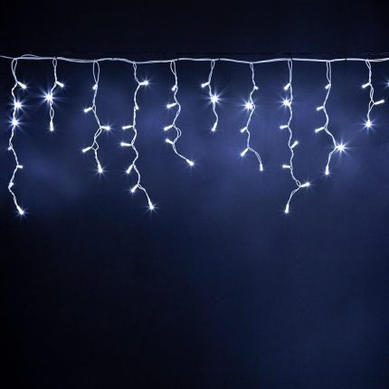 Гирлянда Бахрома 5×0,7 м Белая статика, 150 LED, IP65, белый каучук