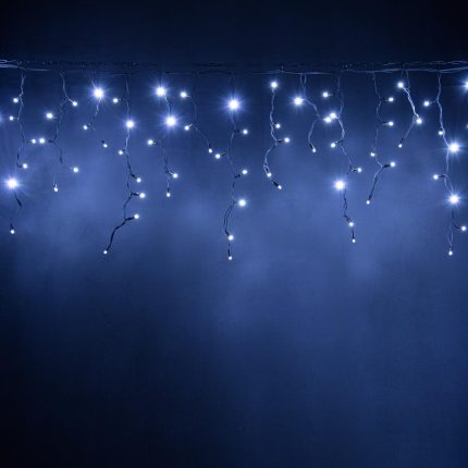 Гирлянда Бахрома 5 м Белый с мерцанием, IP65, 210 LED, Чёрный Каучук