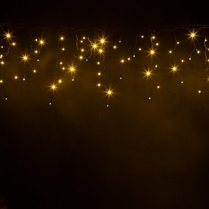 Гирлянда Бахрома 5 м Тёплый Белый с мерцанием, 210 LED, IP65, Чёрный провод