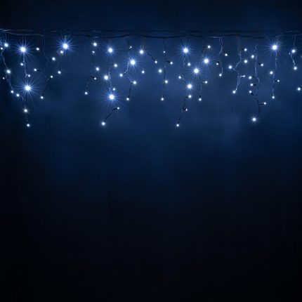 Гирлянда Бахрома 5 м Белая с мерцанием 220В, 220 LED, Чёрный Каучук IP65