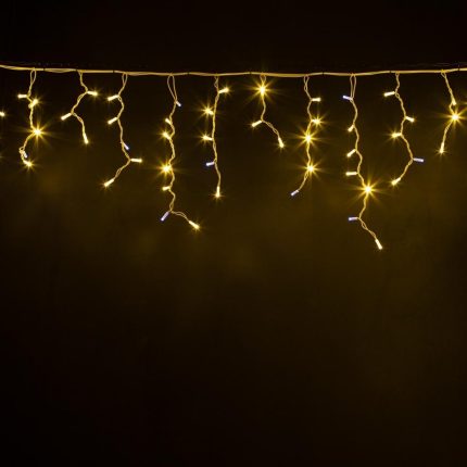 Гирлянда Бахрома 5 м Тепло-Белый с мерцанием 220В, 150 LED, Провод Белый Каучук, IP65