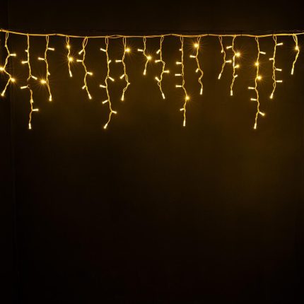 Гирлянда Бахрома 5 м Тепло-Белый Статика 220В, 220 LED, Белый Каучук, IP65