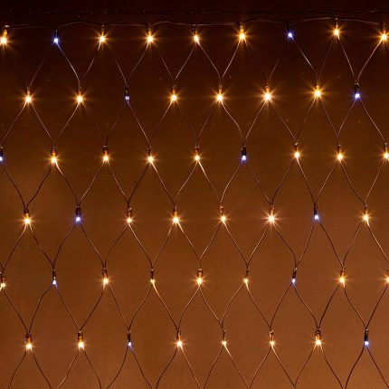 Гирлянда сетка 3×3 м, тёплый белый с мерцанием, 320 LED, чёрный каучук, IP65